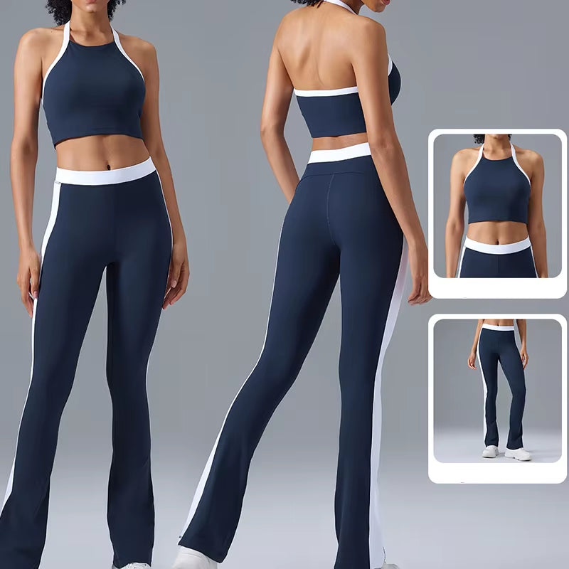 2PCS Yoga Sets Women Sports Underwear Seamless Yoga Outfit High Waist Booty Lifting Leggings Gym Sport Bra Suit Workout Sets