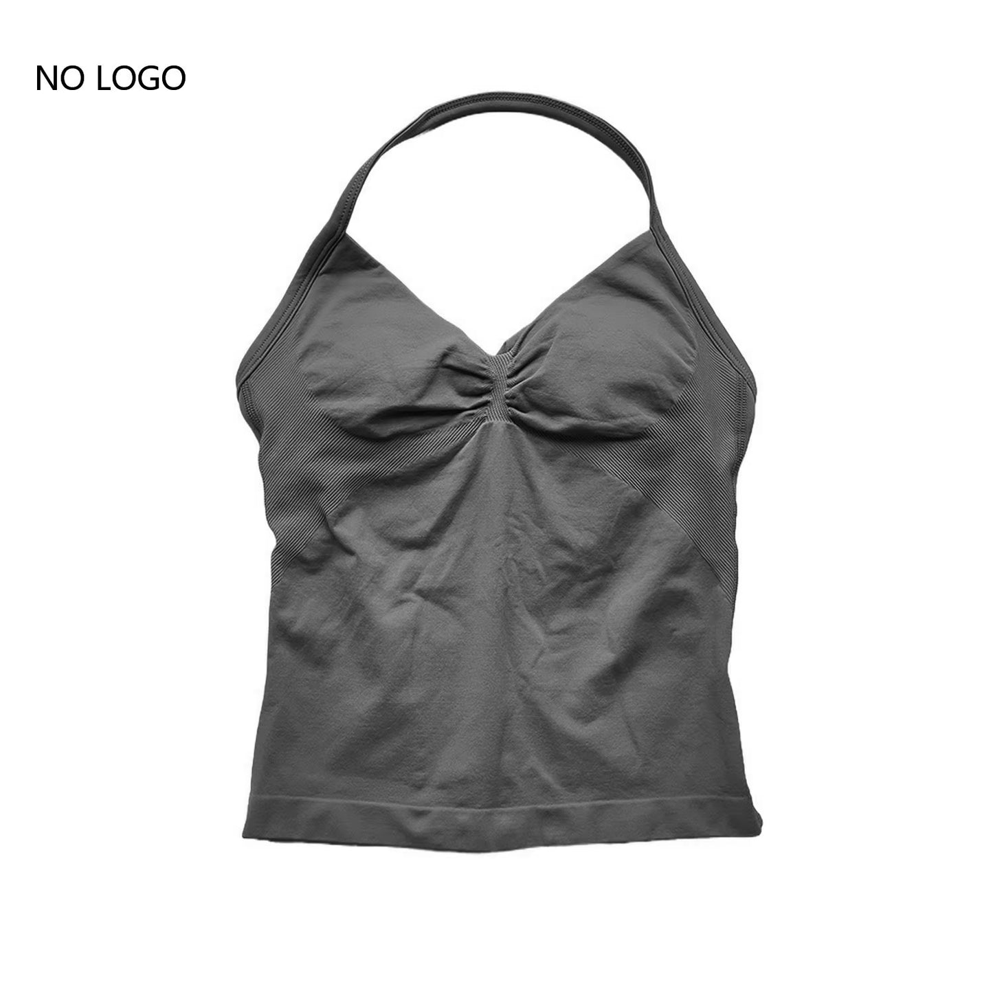 NO LOGO Women'S Longline Strappy Backless Gym Top Scrunch Workout Open Back Bra Tank Top for Running Yoga Shirt