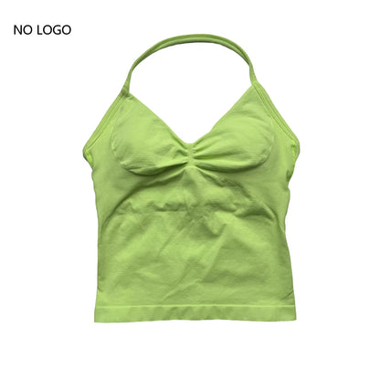NO LOGO Women'S Longline Strappy Backless Gym Top Scrunch Workout Open Back Bra Tank Top for Running Yoga Shirt