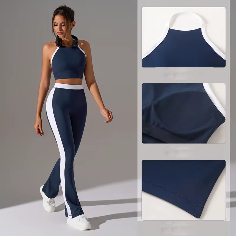 2PCS Yoga Sets Women Sports Underwear Seamless Yoga Outfit High Waist Booty Lifting Leggings Gym Sport Bra Suit Workout Sets