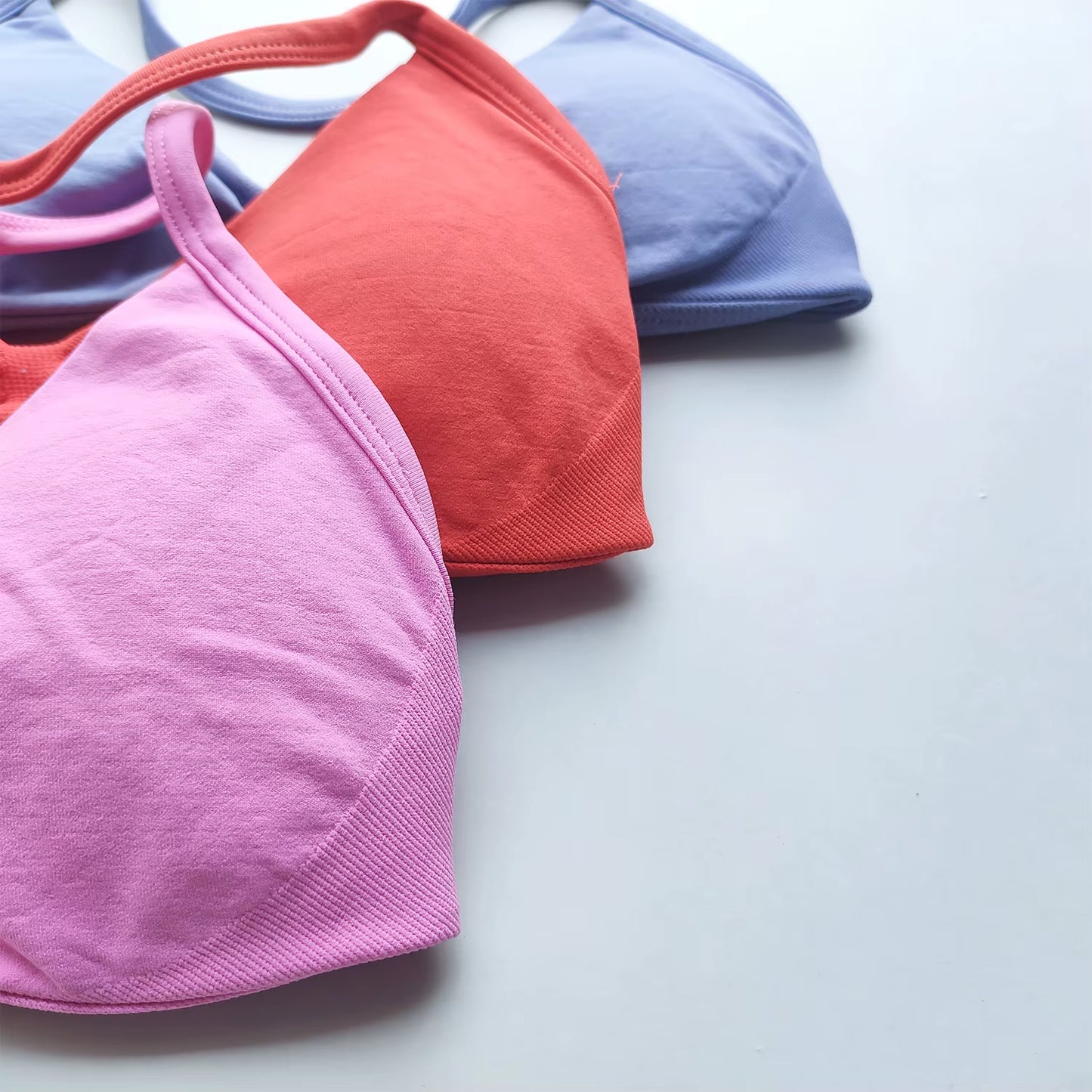 NO LOGO Sports Bra Strappy Backless Yoga Gym Bra Removable Cups Women Workout Clothing Gym Top Halter Sport Bras