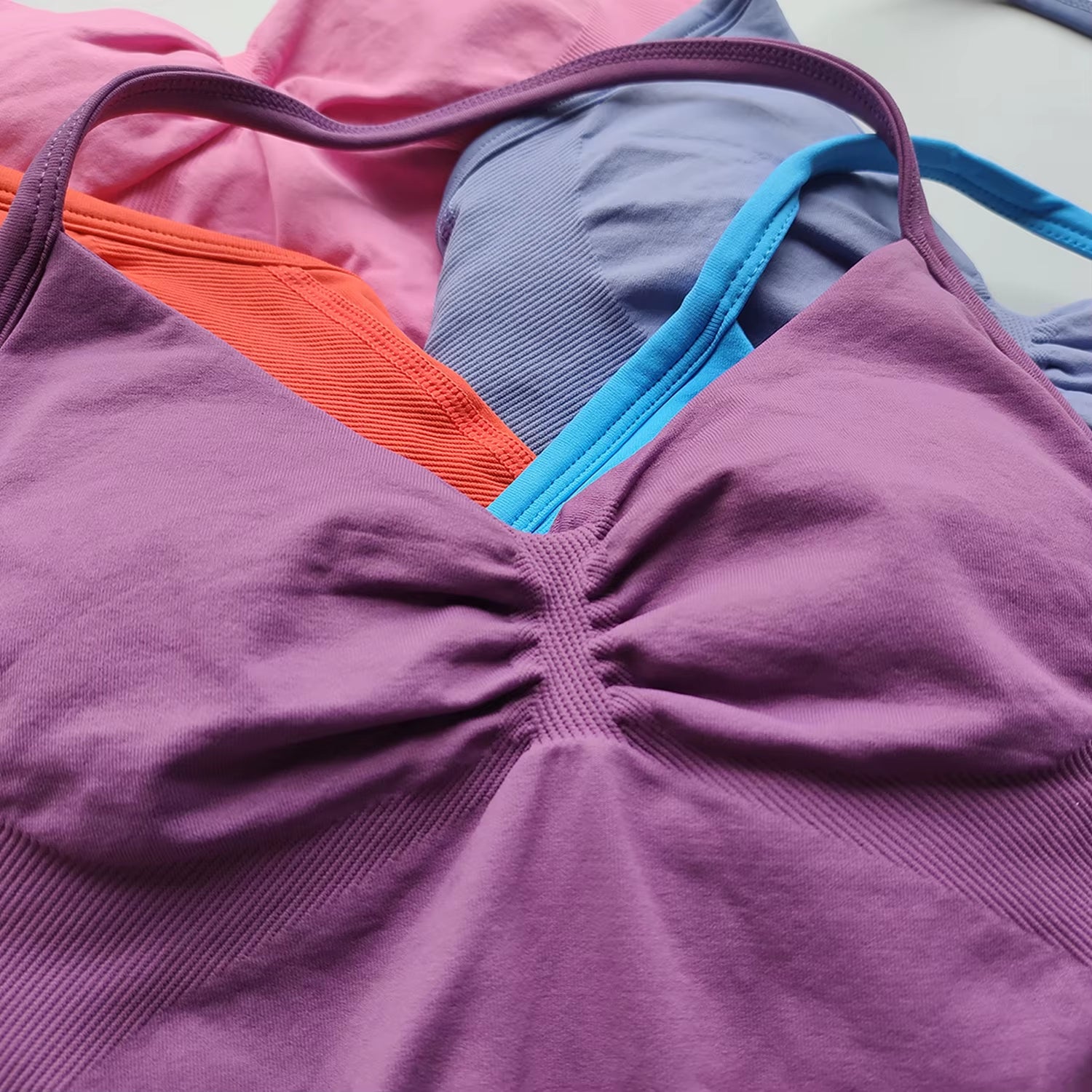 NO LOGO Women'S Longline Strappy Backless Gym Top Scrunch Workout Open Back Bra Tank Top for Running Yoga Shirt